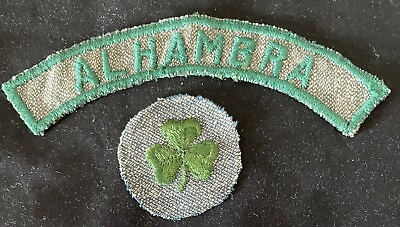 #ad VERY RARE VINTAGE 1935 GIRL SCOUT ALHAMBRA COUNCIL SILVER GREEN STRIP 2nd CLASS