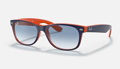 #ad RayBan New Wayfarer Blue Orange Blue Gradient 55mm Sunglasses RB2132 789 3F 55
