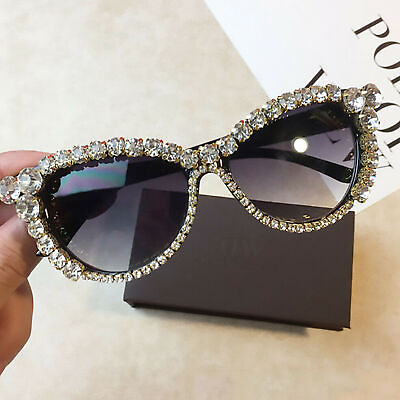#ad Oversized Bling Rhinestone Sunglasses Women Fashion Cat Eye Shades Party Gift