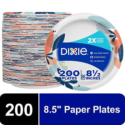 #ad Dixie Disposable Paper Plates Multicolor 8.5 in 200 Count