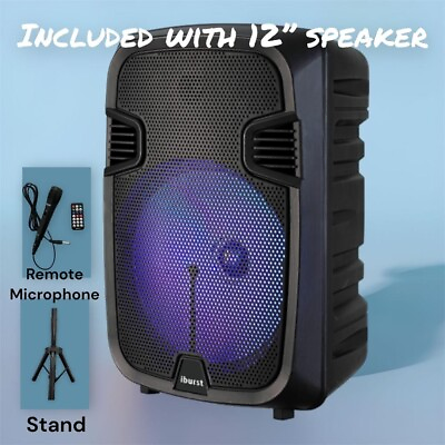 #ad 12quot; in 4000W Large Party Speaker Bluetooth Heavy Bass Sound System Party amp; Mic