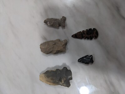 #ad RARE NATIVE AMERICAN INDIAN ARROWHEADS COLLECTION Set Of 5