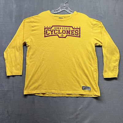 #ad Iowa State Cyclones Shirt Mens Large Authentic Yellow Long Sleeve Crew Neck