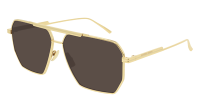 #ad Brand New Bottega Veneta Sunglasses BV1012S 003 Brown Gold Genuine Man