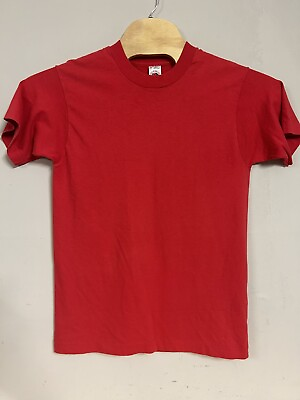 #ad VTG Fruit Of The Loom Casual Wear Single Stitch Blank Red T Shirt Size Medium $8.00