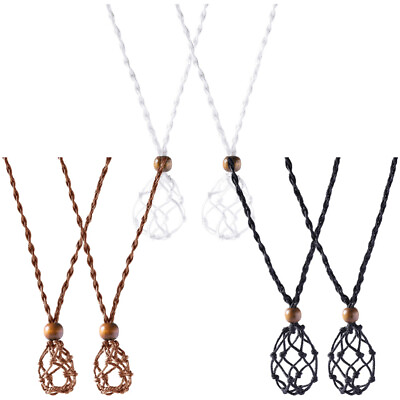#ad 6 Pcs replacement necklace rope Ornament Wax Rope Crystal Cage Holder Pendant $7.67