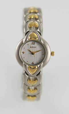 #ad Relic Womens Stainless Silver Gold Steel Battery Quartz Easy Read Watch