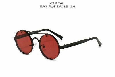 #ad Small Frame Gothic Sunglasses Polarized Men Women UV400 Vintage Round Metal