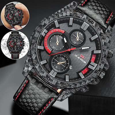 #ad Fashion Waterproof Men#x27;s Quartz Watch Leather Braided Business Bracelet Classic