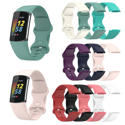 #ad Replacement Strap Sports Silicone Wristband Watch Band For Fitbit Charge 5 6