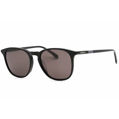#ad Lacoste Unisex Sunglasses Grey Lens Black Round Shape Plastic Frame L813S 001