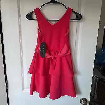 #ad Ava amp; Yelly Hot Pink Tie Peplum Dress Girls size 10 NWT#x27;s Ruffle $52