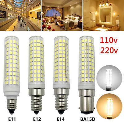 #ad 15W LED Bulb E11 E12 E14 BA15D 110V 220V 136 LED 2835 Ceramic Light Dimmable New