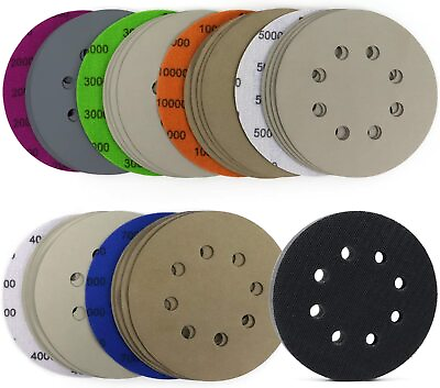 #ad 5 Inch 400 10000 Grit Sanding Discs Hook Loop Orbital Sander PaperInterface Pad