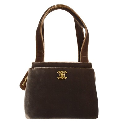 #ad Chanel Brown Velvet Handbag 112154