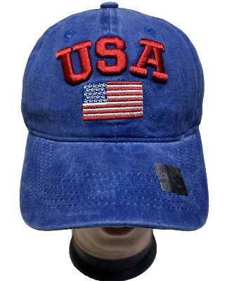 #ad USA FLAG 100% Cotton Denim Washed Adjustable Baseball Cap Hats LOT Free Shipping $10.99