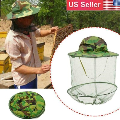 #ad 2 Pack Beekeeping Hat Face Head Protector Cap Protection Mosquito Bee Net Veil