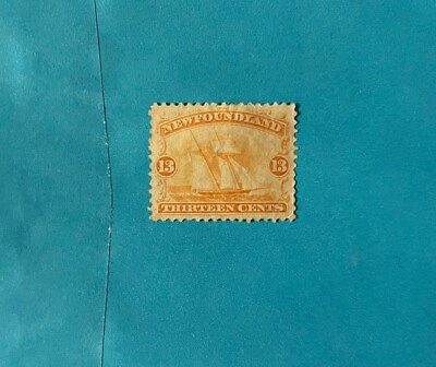 #ad Newfoundland 13c 1865 Legend A Must have # 30 MLH VF Scott Value $250.00 Stamp