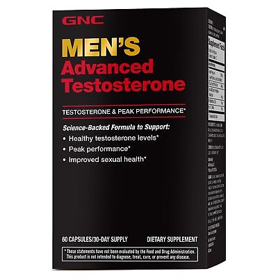 #ad GNC Men#x27;s Advanced Testosterone 60 Capsules Supports Healthy Testosterone Leve
