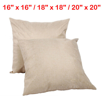 #ad 10Pcs 16quot; 18quot; 20quot; Sublimation Blank Pillow Case Linen Cushion Cover Room Decor