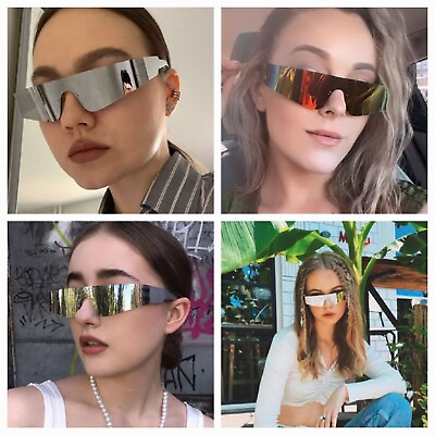 #ad Wraparound Sunglasses EDM Rave Party Fun Women Men Fashion Glasses Ships US