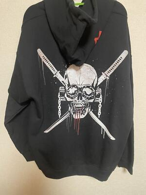 #ad Megadeth Parker hoodie black XL size sukull logo print long sleeve Mens used