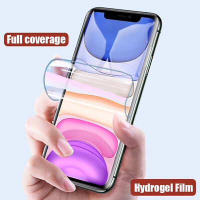 #ad Curved Cover Screen Protector For iPhone 14 13 Pro Max 11 7 12 XR Hydrogel Film