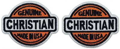 #ad Genuine Christian Made in USA Embroidered Patch 2PC iron on or Sew on 3quot; $13.99