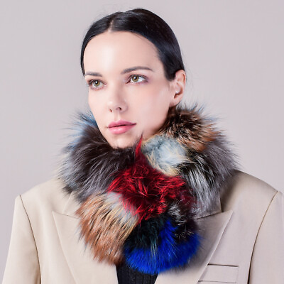 #ad Womens Scarves Real Fox Fur Collar Wraps Shawl Stole Winter Warmer Neckerchief