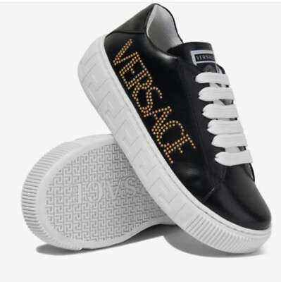 #ad New Young Versace Boy girl Leather School Sneaker Shoe Stunning EU 38 UK 5 $612