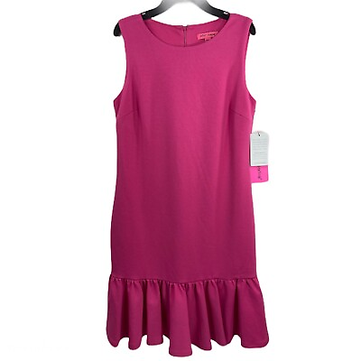 #ad NWT Betsey Johnson Summer Dress Sz 2 Pink Ruffle Flutter