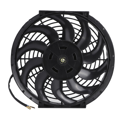 #ad 12in Slim Radiator Cooling Fan Thermo 12V with Mounting Kit⁺