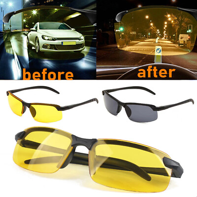 #ad Polarized Night Vision Driving Glass Men Glare Block Night Time Safety Glasses
