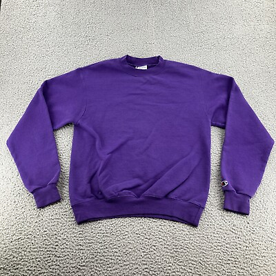 #ad Champion Eco Authentic Sweatshirt Mens Small Purple Pullover Crewneck Outdoors