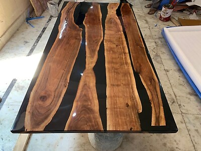 #ad Diy Epoxy Table Sale Resin River Black Epoxy Table Dining amp; Kitchen Countertop $456.36