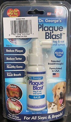 #ad PLAQUE BLAST for Dogs amp; Cats Tartar gums breath ORAL SPRAY Just 30 Days