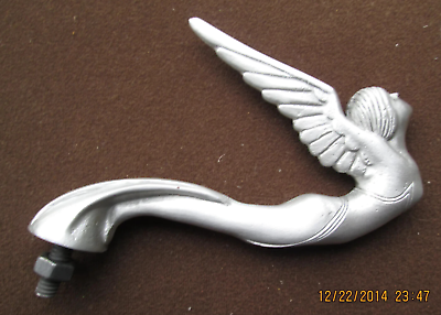#ad rare flying lady winged goddess 1930 car hood ornament