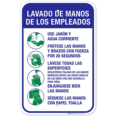 #ad Hand Washing Sign Spanish Hand Washing Instruction Sign