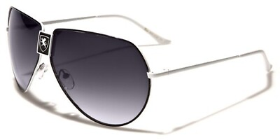 #ad Mens Sunglasses Aviator Curved Brow Line Modern Frame Khan Classic Driving 400UV