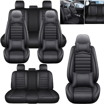 #ad For Toyota RAV4 Full Set Car 5 Seat Cover Luxury PU Leather Front Rear Cushion
