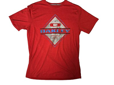 #ad Oakley Large Red Regular Fit Ohydrolix T Shirt EUC