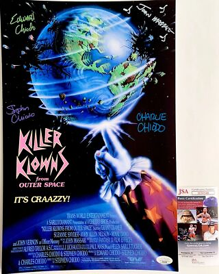 #ad Chiodo Brothers amp; John Massari Signed Killer Klowns 11x17 Movie Poster JSA COA