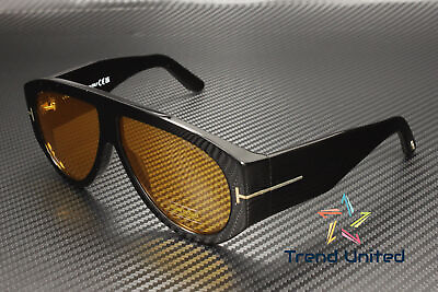 #ad Tom Ford FT1044 01E Plastic Shiny Black Brown 60 mm Men#x27;s Sunglasses $290.99
