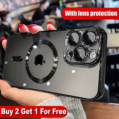 #ad Shockproof Mag Safe TPU Case For iPhone 15 14 Pro Max 13 12 11 Camera Lens Cover $8.53