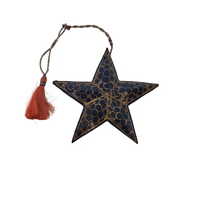 #ad Blue Star With Gold Decoration Christmas Ornament