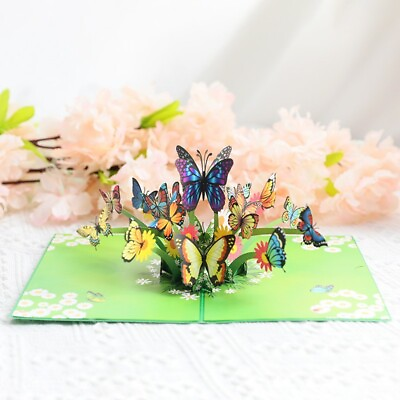 #ad A02 3D Pop Up Butterfly Greeting Card Ship Immediately Within US $5.99