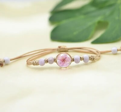 #ad Flower In Glass Rope Bracelet for Women Bracelets Girls Gift Fashion Valentines