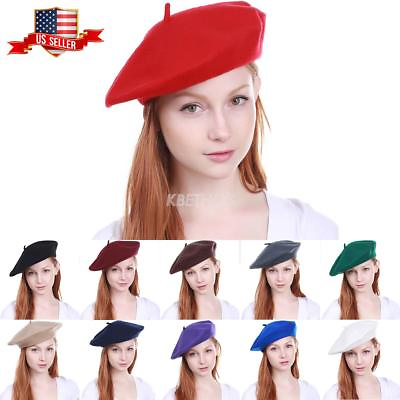 #ad New Women#x27;s Warm 100% Wool Fashion French Berets Tam Beanie Slouch Hat Cap