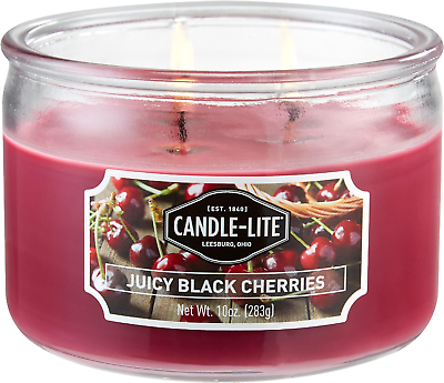 #ad Candle lite Scented Juicy Black Cherries Fragrance One 10oz.
