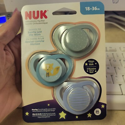#ad NUK Orthodontic Pacifier Glow In The Dark 18 36 Months Lot of 6 2 packs of 3